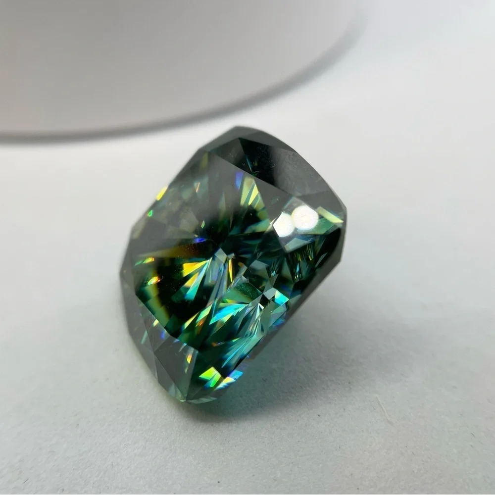 Huge Moissanite 73.90 Ct Vivid Blue Cushion Cut Extremely Rare Loose Gemstone
